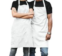 Morefaz 2 or 1 Pack Unisex Adjustable Apron Cooking Kitchen Chef Women Men Aprons for Home Kitchen, Restaurant, Coffee house Cotton White