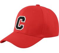 Morefaz New Boy Girl Adjustable Baseball Cap Red Black Letter Children School Caps Kids Hat Sport Alphabet A-Z (C)