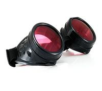 Morefaz Welding Cyber Goggles Steampunk Goth Cosplay Sunglasses 50s Round Glasses Vintage Hippy Party Fancy Dress MFAZ Ltd (Black)