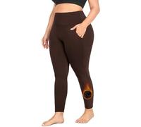 MOREFEEL Plus Size Leggings Fleece Lined with Pockets for Women-XL-4XL Thermal Winter Tummy Control Workout Yoga Pants, 03 Fleece Brown, XXL