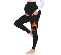 MOREFEEL Women's Maternity Leggings with Pockets Over The Belly Pregnancy Active Wear Workout Yoga Tights Pants