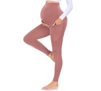 MOREFEEL Women's Maternity Leggings with Pockets Over The Belly Pregnancy Active Wear Workout Yoga Tights Pants