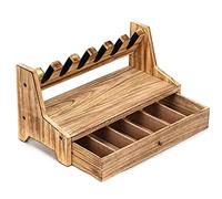 MOREIH Pistol Rack Solid Wood Handgun Holder Storage Rack Gun Safe Cabinet Storage Organizer Accessories, 6 Pistol Holder Drawer Type With Non Slip Carpeted Surface (L)