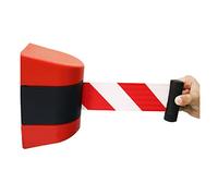 MoreiH Retractable Belt Barrier, Wall Mount Caution Belt Tape for Crowd Control Barriers and Line Dividers,Wall -Mounted Installation or Suction/B/2M/6.6Ft
