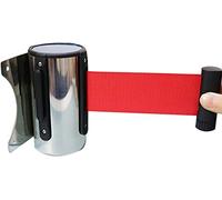 MoreiH Stainless Steel Retractable Belt Barrier - 2M/3M/5M Crowd Control Ribbon with Safe Braking System and Locking Button,Quickly Adjust The Direction/D/2M/6.6Ft
