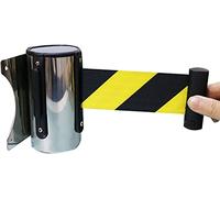 MoreiH Stainless Steel Retractable Belt Barrier - 2M/3M/5M Crowd Control Ribbon with Safe Braking System and Locking Button,Quickly Adjust The Direction/a/3M/9.8Ft