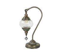 Turkish Handmade DIY Materials Plain Table Lamp, Moroccan Mosaic Embryo Table Lamp, Portable Desk Bedside Glass Lamp with Vintage Lamp Shade for Couples Parent-Child