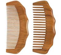 Moreinday 2 Pack Wooden Comb, Beard Comb for Men, Hair Combs for Women - Green Sandalwood
