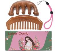 Moreinday Labor Comb with Wrist Strap, Birth Comb with Massage Gift for Expecting Mom, Labor and Delivery Essentials