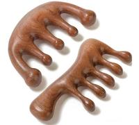 Moreinday Loc Comb for Sisterlocks with Storage Bag, Wooden Massage Comb, Scalp Comb Gua Sha, Wooden Scalp Massager- 2 Pack