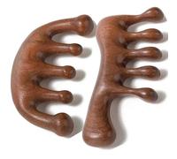 Moreinday Loc Comb, Wooden Scalp Massager for Scalp Gua Sha, Head Massage Comb - 2 Pack
