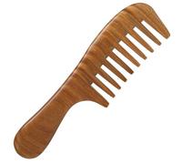 Moreinday Wooden Comb for Women, Wide Tooth Comb for Curly Thick Hair Growth - Green Sandalwood