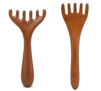 Moreinday Wooden Foot Massage Tool, Wooden Scalp Massager for Stress Relax, Massage Comb for Scalp Gua Sha - Sandalwood