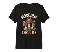 Morel Mushroom Foraging Peace Love Shrooms Premium T-Shirt