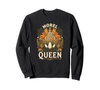 Morel Queen Royal Mushroom Foraging Botanical Woodland Crest Sweatshirt