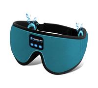 Morelax 3D Bluetooth Sleep Mask Headphones, 100% Blackout Eye Mask for Sleeping with Wireless Headphones, 12H Play, Ultra-Thin Speakers for Side Sleepers, Insomnia, Travel, Gifts for Men Women (Cyan)