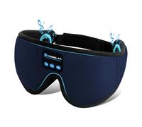 Morelax Bluetooth Sleep Mask Headphones, 100% Blackout 3D Eye Mask for Sleeping with Ultra-Thin Speakers, 12H Play, Soft Sleep Earphones for Side Sleepers, Travel, Insomnia, Gifts for Men Women (Blue)