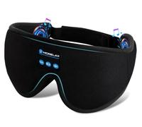 Morelax Bluetooth Sleep Mask Headphones, Blackout Wireless 3D Eye Mask with Headphones, 12H Sleeping Headband, HD Stereo Sleep Earphones, Adjustable for Travel,Nap,Yoga,Meditation,Insomnia Gift(Black)