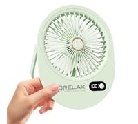 Morelax Portable Desk Fan Rechargeable,Small Personal Fan Strong Powerful Wind Battery Operated, Slim Silent, 6 Speeds Cooling Handheld Mini USB Table Desktop Fans for Indoor Outdoor Office (Green)