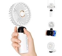 Morelax Handheld Mini Fan,USB Rechargeable Fodable Personal Fans 4000mAh,90 Adjustable, 6 Speed Strong Wind,Portable Fan Pocket Design 5 IN 1Cooling Table Fan for Office School Outdoor Travel,White