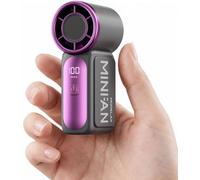 Morelax Mini Portable Handheld Turbo Fan High Speed,5 Speeds Rechargeable | Small Hand Held Fan LED Display,Travel Essentials, Holiday Gifts,Blackish purple