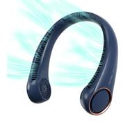 Morelax Neck Fan, Portable Neck Fan,Hands Free Bladeless Mini Fan with 360°Cooling Airflow, 3 Speeds Adjustable,Ultra Quiet Wearable, Suitable for Indoor Outdoor Travel Sports (Blue)