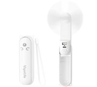 Morelax Portable Fan, Mini Handheld Fan with Power Bank, Cute USB Rechargeable Pocket Fan, Foldable Small Cooling Fan with LED Light, Personal Travel Fan,Summer,Beach Essentials,Summer Gift for Women