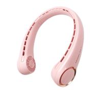 Morelax Portable Neck Fan, 3 Speed Adjustable, 360° Airflow, USB Rechargeable 4800mAh Battery, Lightweight & Hands-Free, Ideal for Home, Office, Travel, and Outdoor Activities, Pink