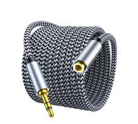 MORELECS Aux Extension Cord 15ft, 3.5mm 1/8 Aux Stereo Audio Cable Male to Female Stereo Audio Extension Adapter Cable Nylon Braided Male to Female AUX Cord Compatible Phones, Headphones,Speakers, PC