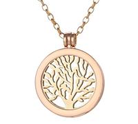 Morella Women Necklace 70 cm 27.5" Golden Stainless Steel with Tree of Live Coin 33 mm 1,3" Gold in a Velvet Jewelry Bag