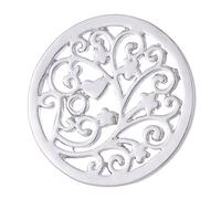 Morella Women's Coin Pendant 33 mm 13" Spring Flowers - Silver