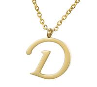 Morella Women's Stainless Steel Necklace Gold with Pendant Letter D
