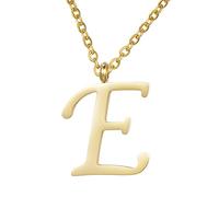 Morella women's stainless steel necklace gold with pendant letter E