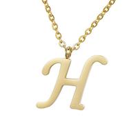 Morella Women's Stainless Steel Necklace Gold with Pendant Letter H