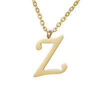 Morella Women's Stainless Steel Necklace Gold with Pendant Letter Z