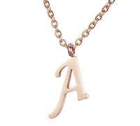 Morella women's stainless steel necklace rose gold with pendant letter A