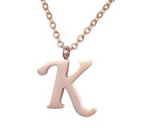 Morella Women's Stainless Steel Necklace Rose Gold with Pendant Letters