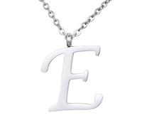 Morella Women's Stainless Steel Necklace Silver with Pendant Letter E