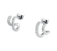 Morellato Women's Earrings in Steel, Crystals, Creole Collection, Mother's Gift - SAUP16