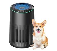 MORENTO Air Purifiers for Home, Air Purifier for Smoke Pet Dander Odors with Fragrance Sponge, Small Air Purifier with Sleep Mode for Bedroom Office, Blue Ambient Light, MR2566, Black, 1 Pack+3 Modes