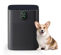 MORENTO Air Purifiers for Home Large Room up to 1076 Sq Ft with PM 2.5 Display Air Quality Sensor for Pet Hair, Double-Sided Air Inlet, 24db, Black, 1 Pack + 2 Pack Filters