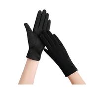 MORENTSU Women Cotton Thin Gloves Touch Screen Outdoor Riding Driving Sunscreen Gloves Breathable Non Slip UV Protection Gloves(Black)
