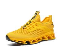morenzio Charlie | Boost Your Height Men's Blade Design Running Shoes, Fashionable Breathable Non-Slip Trainers for Tennis, Walking, Gym, and Work Yellow