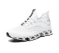 morenzio Charlie | Boost Your Height Men's Blade Design Running Shoes, Fashionable Breathable Non-Slip Trainers for Tennis, Walking, Gym, and Work White