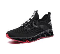 morenzio Charlie | Boost Your Height Men's Blade Design Running Shoes, Fashionable Breathable Non-Slip Trainers for Tennis, Walking, Gym, and Work Black