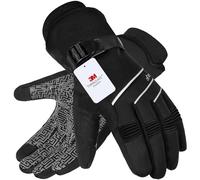 MOREOK Waterproof & Windproof Winter Gloves for Men and Women,-30°F 3M Thinsulate Thermal Touch Screen Warm Gloves for Skiing,Cycling,Motorcycle,Running,Outdoor Sports Black-S