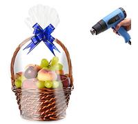 Morepack Easter Shrink Wrap Bags for Gift Baskets,20x28 Inches Clear PVC Heat Shrink Bags,20 Pieces