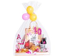 Morepack Extra Large Cellophane Bags for Gift Baskets 50x60 Inches,Jumbo Big Clear Cellophane Bags 5Pieces