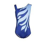 MORESAVE Gymnastics Leotards for Girls, Sleeveless Shining Stripes Athletic Leotard Dancewear Ballet Bodysuit for Kids(Blue, 10)