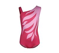 MORESAVE Gymnastics Leotards for Girls, Sleeveless Shining Stripes Athletic Leotard Dancewear Ballet Bodysuit for Kids(Pink, 14)